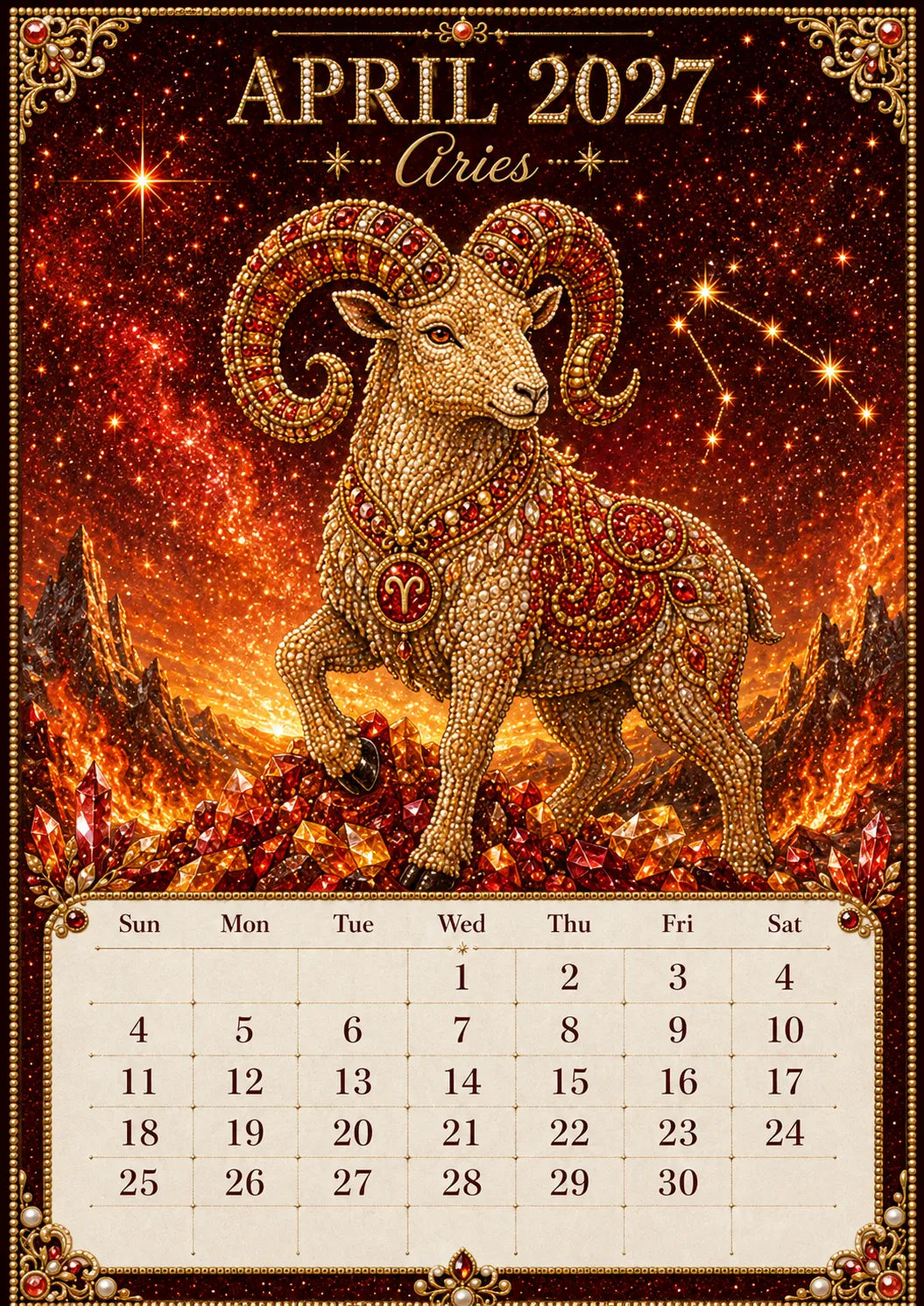 🌙💫 A Year Written in the Stars— Beginner-friendly DIY bead art calendar kit '12 Zodiac Signs 2027’💕