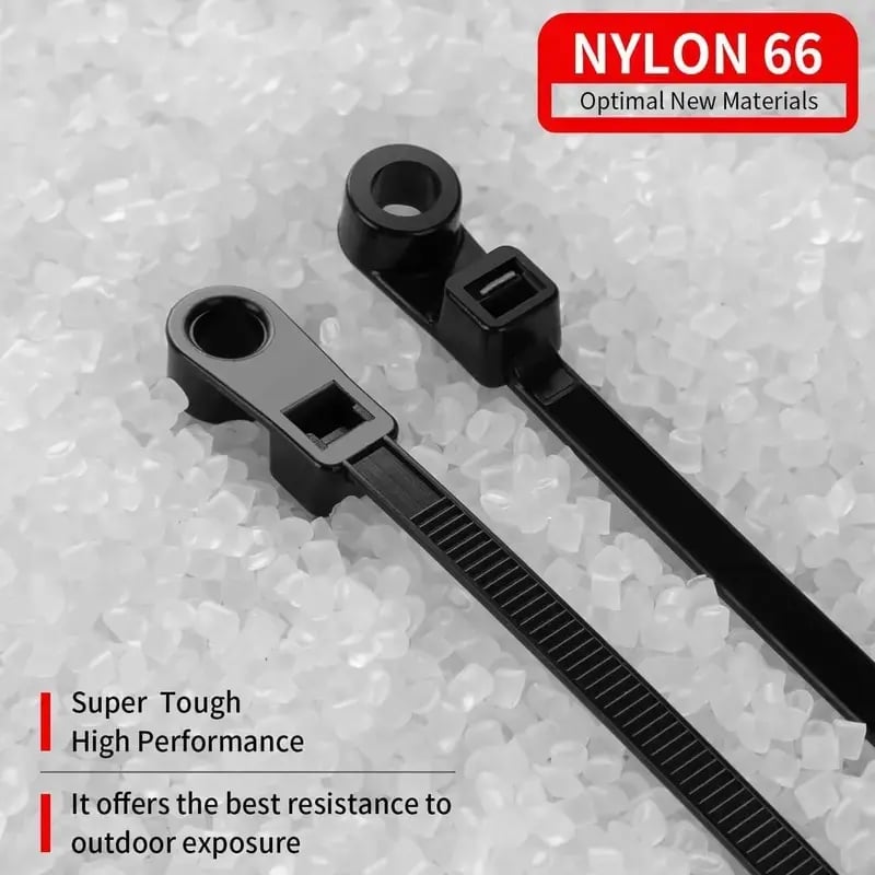 100-Pack Heavy-Duty Cable Ties 🔧 – 8.66" Screw-Mount Nylon Straps, 75 lb Rating