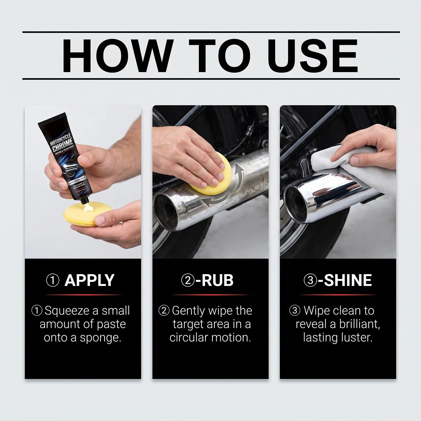 Chrome polish paste application and care guide