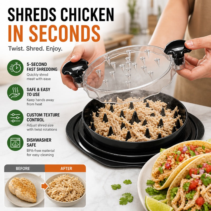 Visible-Lid Meat Shredder 🍗 – Easy Shredding with Clear Viewing Top