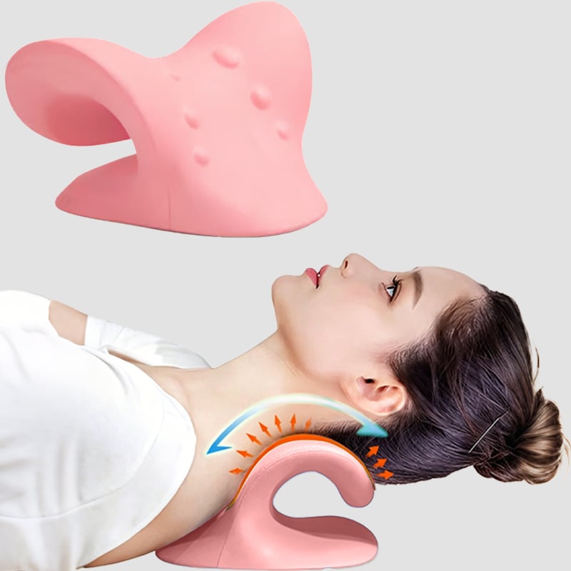 💙 Cervical Neck Stretcher Pillow for Posture Support & Shoulder Relaxation - Blue
