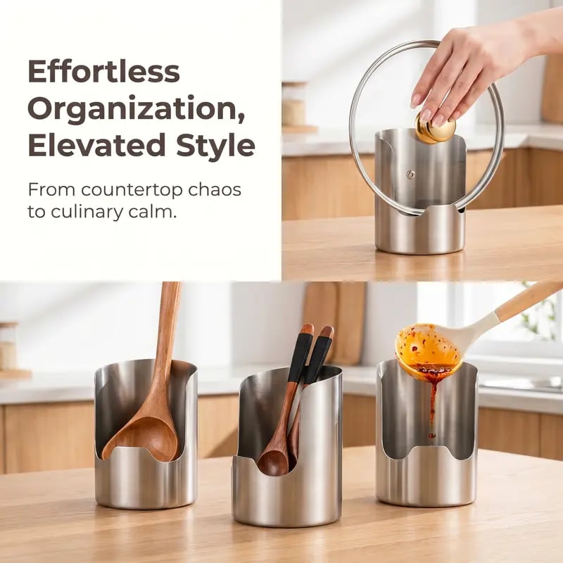 🍴✨ Stainless Steel Utensil Organizer – Rust-Resistant, Durable & Easy to Clean