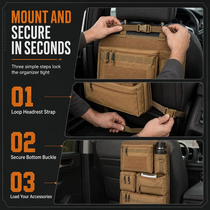 Tactical Car Backseat Organizer 🚙 – Heavy-Duty Nylon Storagev