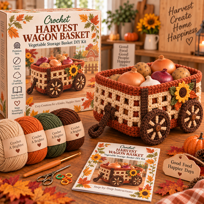 Harvest Wagon crochet DIY basket kit
