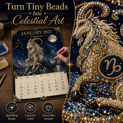 🌙💫 A Year Written in the Stars— Beginner-friendly DIY bead art calendar kit '12 Zodiac Signs 2027’💕