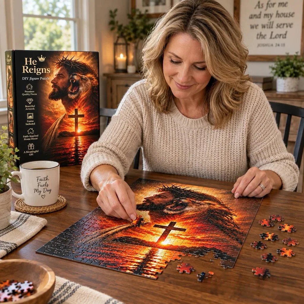 👑✝️ He Reigns — DIY Christian Jigsaw Puzzle(📦Buy 2 Free Shipping)