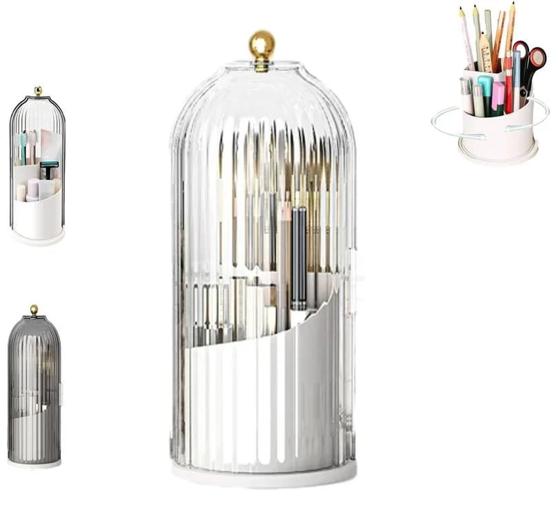 🪥 Covered Toothbrush Organizer – Dustproof Bathroom & Makeup Brush Storage