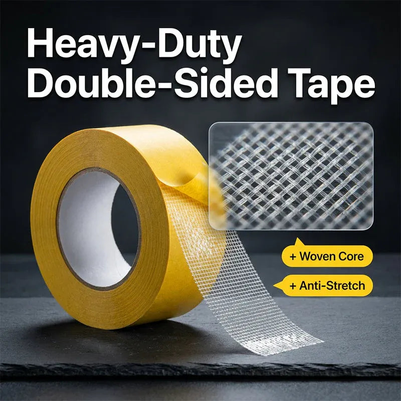 Heavy-Duty Double Sided Tape, Strong Adhesive, Waterproof & Removable, No Residue