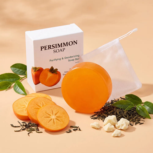 🍊Persimmon Cleansing Soap✨Gentle Foaming Moisturizing Bar For Daily Body Skin Refreshing Odor Care