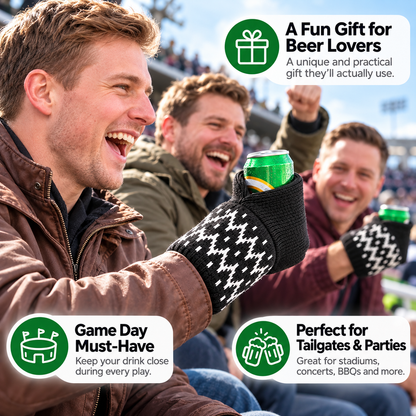 Game-Day Knit Can Cozy 🥤 – Hands-Free Wearable Drink Holder