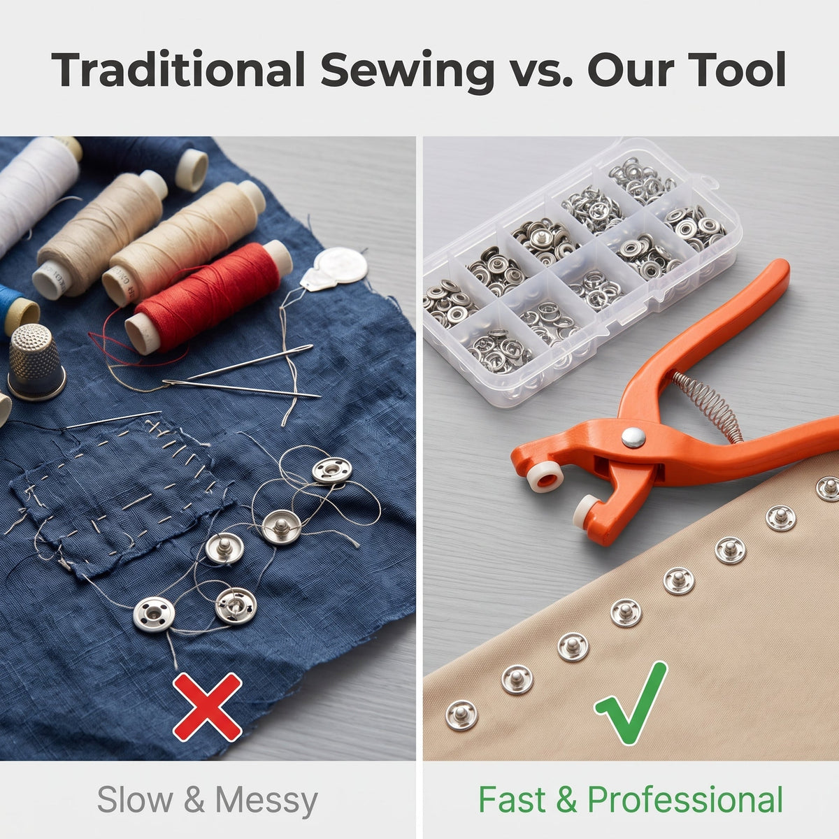 🧷 50% OFF✨ Sew-Free Snap Fastener Plier Kit — No Needle, No Thread