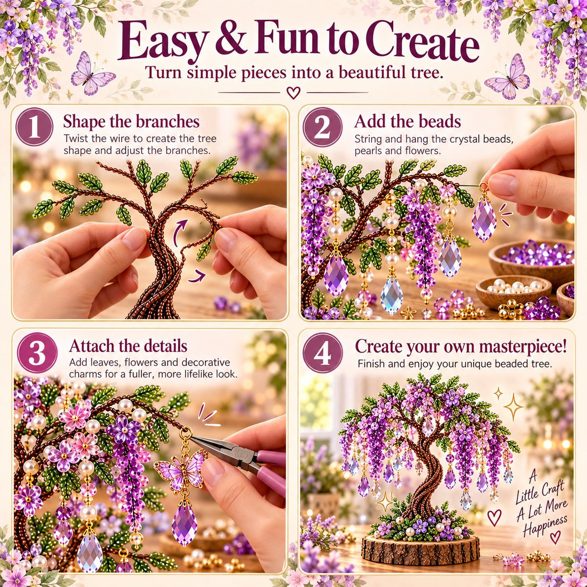 💎🌳 DIY Beaded Gem Tree Kit – Create Your Own Sparkling Crystal Tree Decor