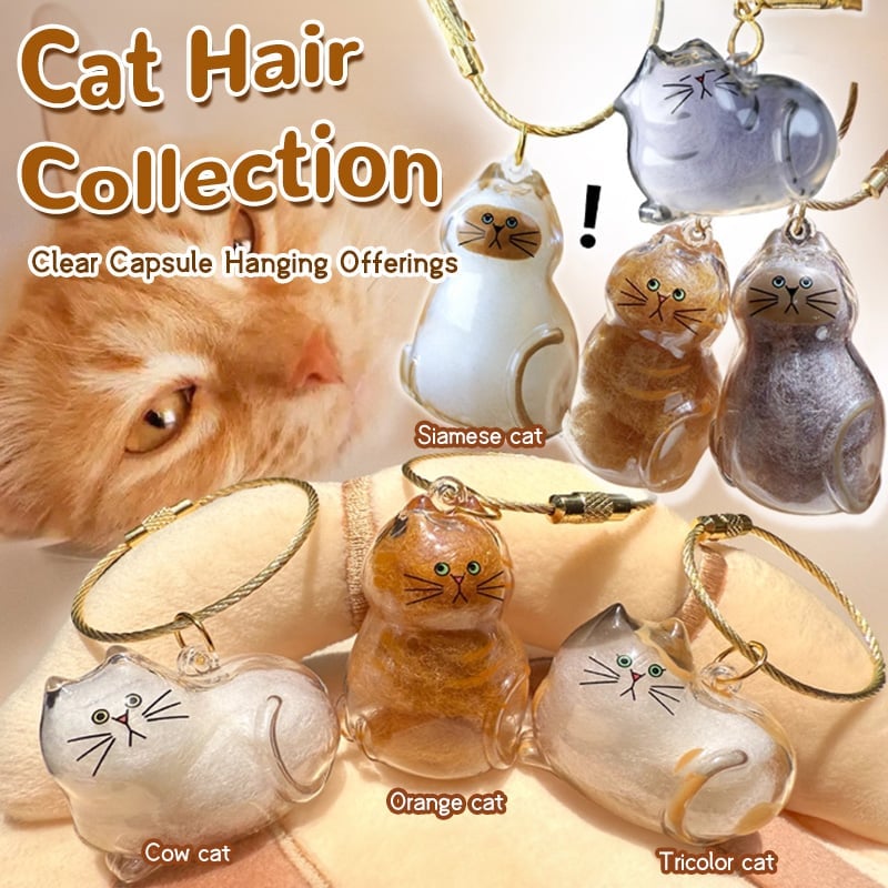 🐈 Calico Cat Memorial Keychain – Keepsake Capsule for Treasured Pet Fur