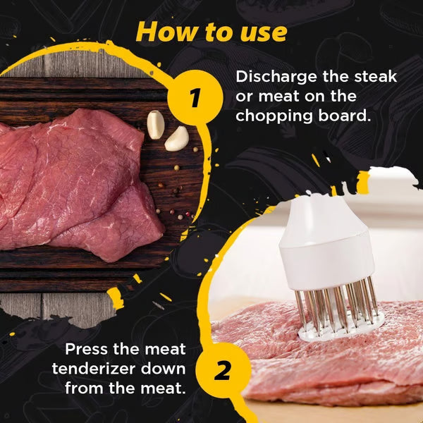 ⏰ Limited-Time Deal | 21-Blade Stainless Steel Meat Tenderizer for Faster Marinating & Easy Cleanup 🥩
