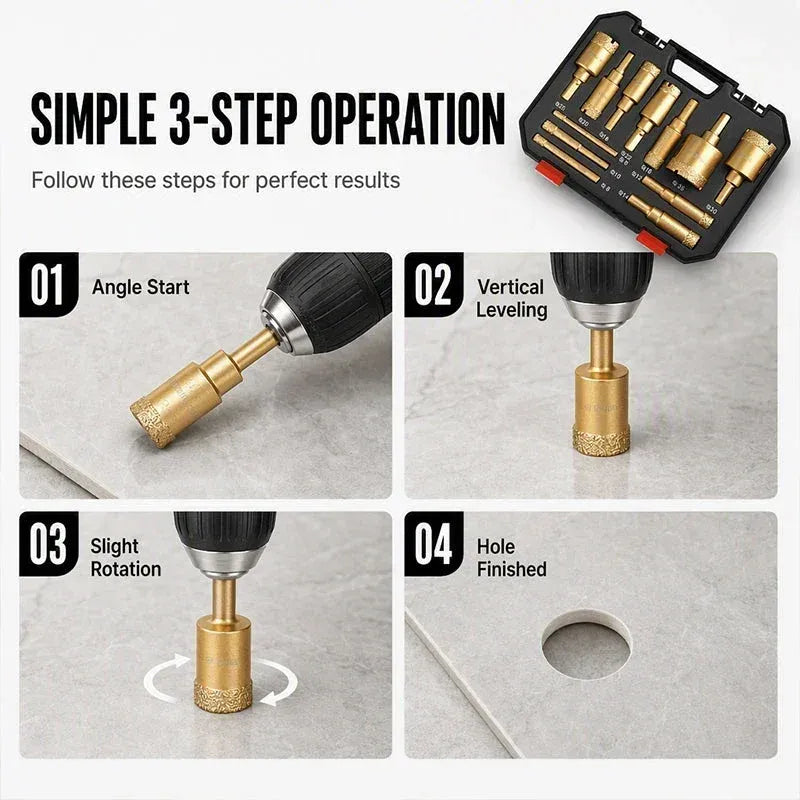12-Piece Diamond Hole Saw Kit 💎 – 6–35mm Tile Drilling Bits