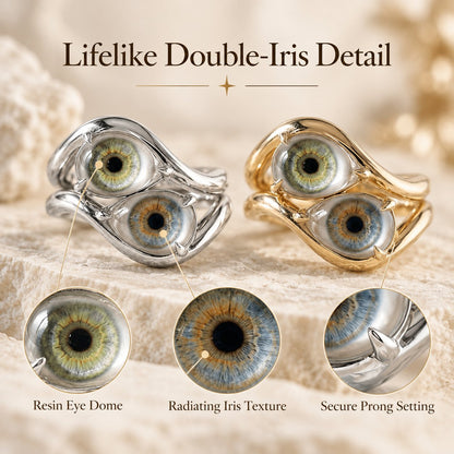 Lifelike Double-Iris Intertwined Couple Ring for Anniversary, Engagement, Wedding & Valentine’s Day Gift