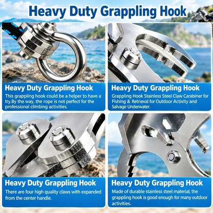 Heavy-Duty Mountaineering Grappling Hook 🏕️ – Versatile Outdoor Utility Tool
