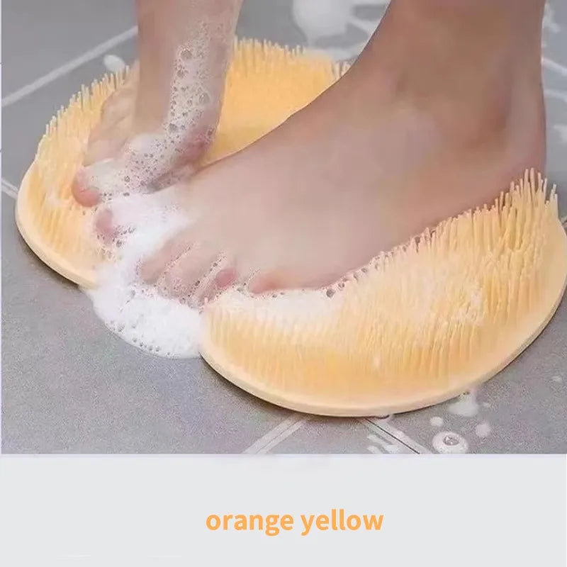 Silicone Shower Foot Scrubber Mat with Suction Grip for Exfoliating and Refreshing Feet – Blue 🧼💙