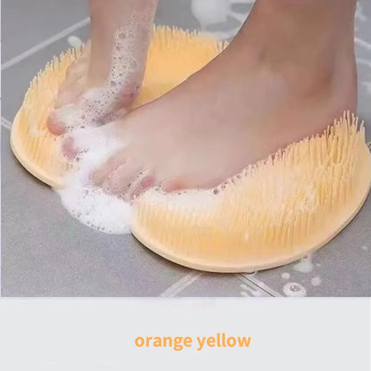 Silicone Shower Foot Scrubber Mat with Suction Grip for Exfoliating and Refreshing Feet – Blue 🧼💙