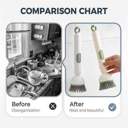 🧽 Adjustable Long-Handle Dish Brush with Built-In Soap Dispenser