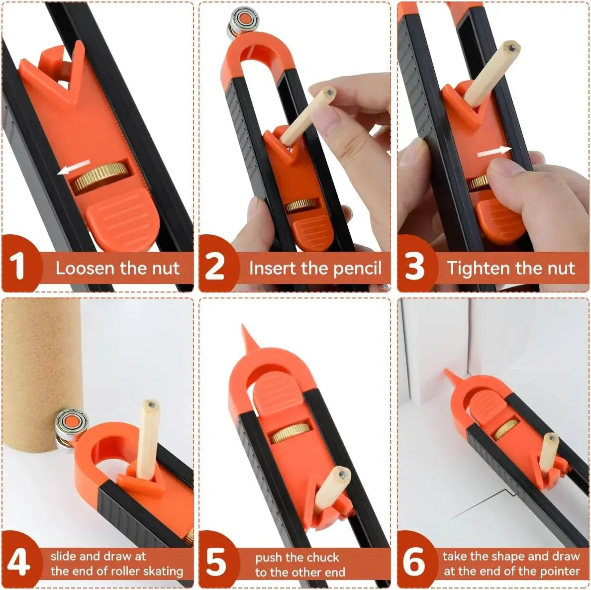 📐 Precision Profile Scriber – Adjustable Contour Tracing Tool with Pen Lock | Buy 1