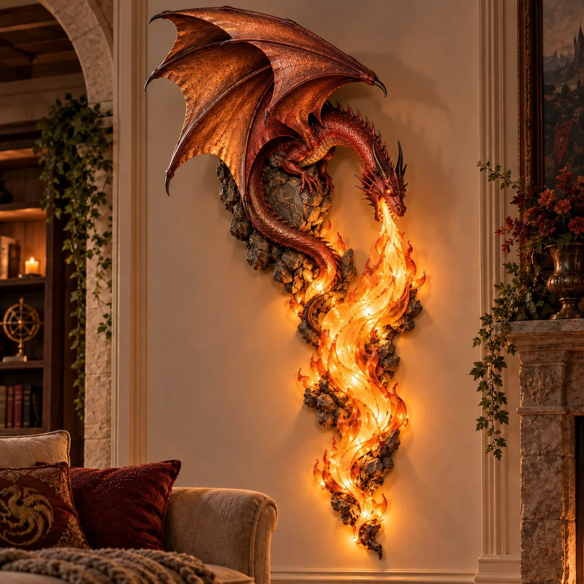 🔥Buy 2 Get 20% OFF🔥🐉 Dragonfire Guardian™ Wall Sconce – A Legendary Flame Awakens On Your Wall 🔥