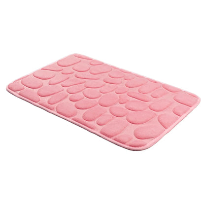 🛁 Cobblestone-Textured Bath Mat – Soft Bathroom Rug, Gray 40×60cm