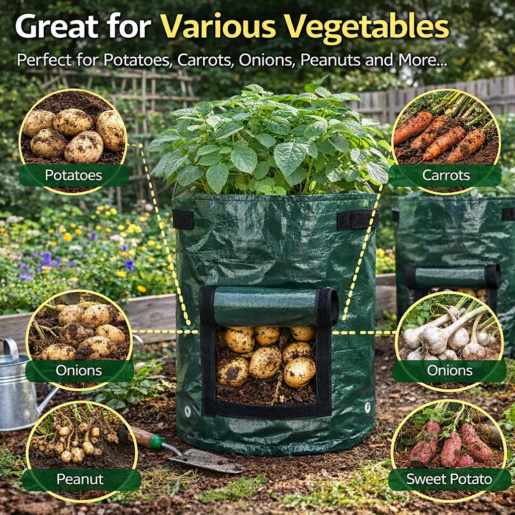 7-Gallon Plant Grow Bags with Easy Harvest Window, 2-Pack 🌱
