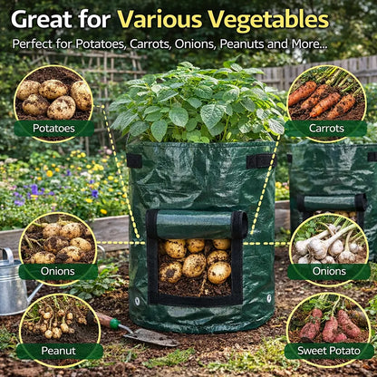 7-Gallon Plant Grow Bags with Easy Harvest Window, 2-Pack 🌱