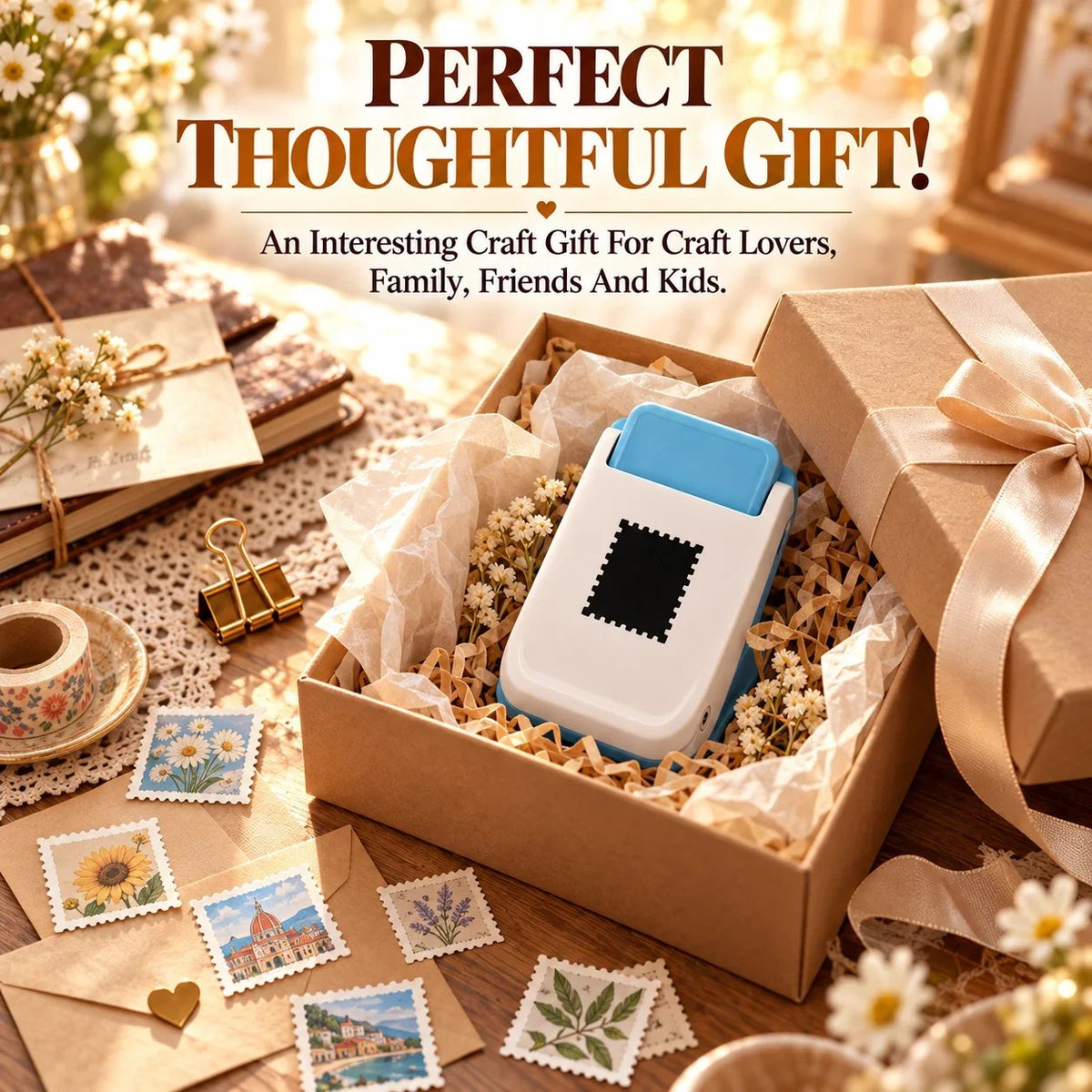 Mini Paper Stamp Punch ✂️ – Creative Scrapbooking & Photo Crafts