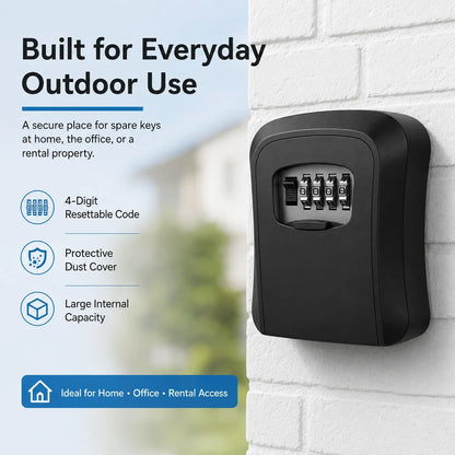 4-Digit Wall-Mounted Key Lock Box 🔐 – Secure Spare Key Storage