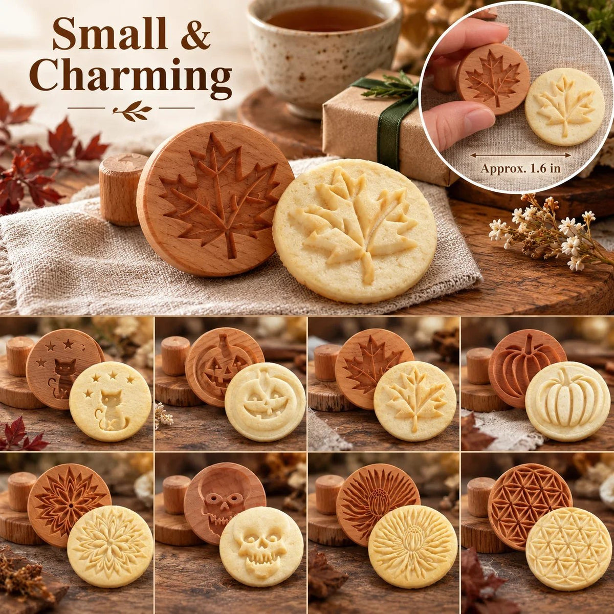🎉Patterned Wood Cookie Embosser | Seasonal Party & Gift Cookie Prep