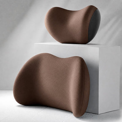 💯Car Neck & Lumbar Support Pillow Set – Memory Foam Headrest & Lower Back Cushion for Comfortable Driving