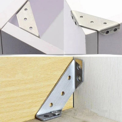 💯📢📢50% OFF !! ⏰UNIVERSAL STAINLESS STEEL FURNITURE CORNER BRACES — Triangular Stability Reinforcement | Rust-Proof Structural Support & Easy Install 🔧