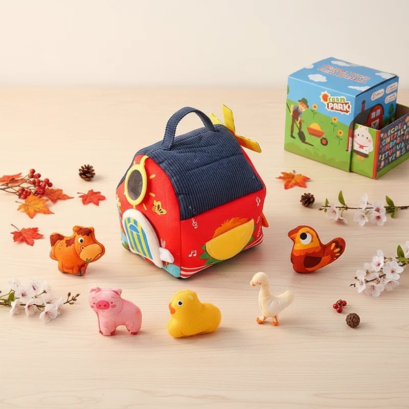 50% OFF 🐮 Interactive Plush Farmhouse Playset – Soft & Playful Farm Fun for Kids