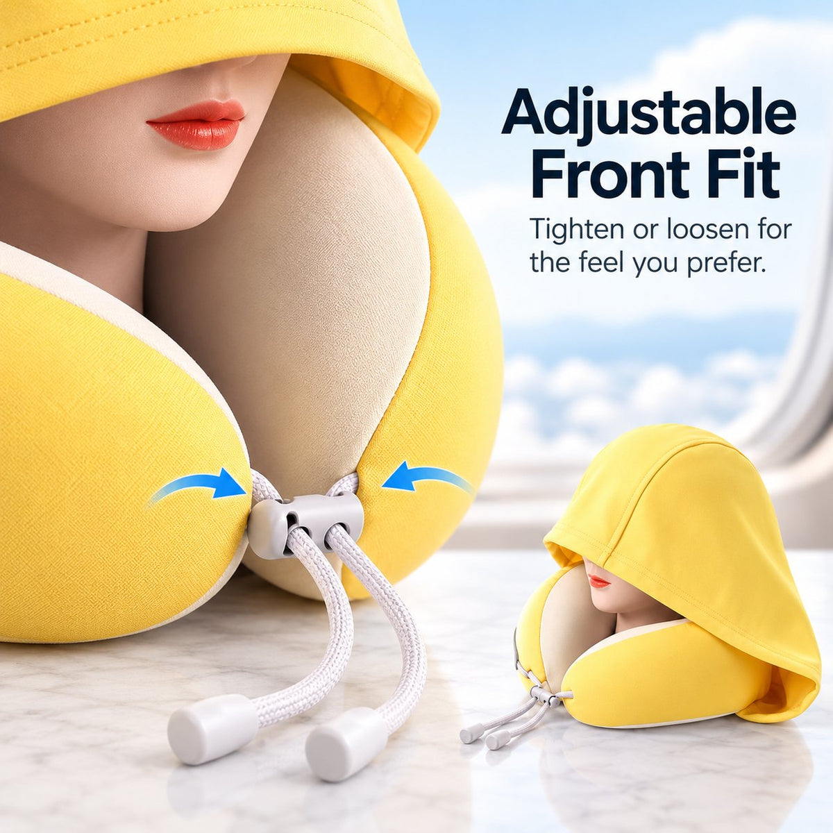 ✈️😴 Hooded Travel Neck Pillow – Cozy Privacy & Support On the Go