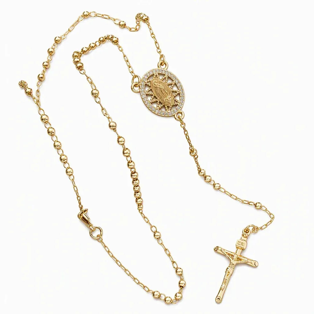 ✝️ LIMITED‑TIME 50% OFF! ✨ Retro Gold Tone Virgin Mary Crucifix Necklace – Vintage, Elegant, Daily‑wear 💛