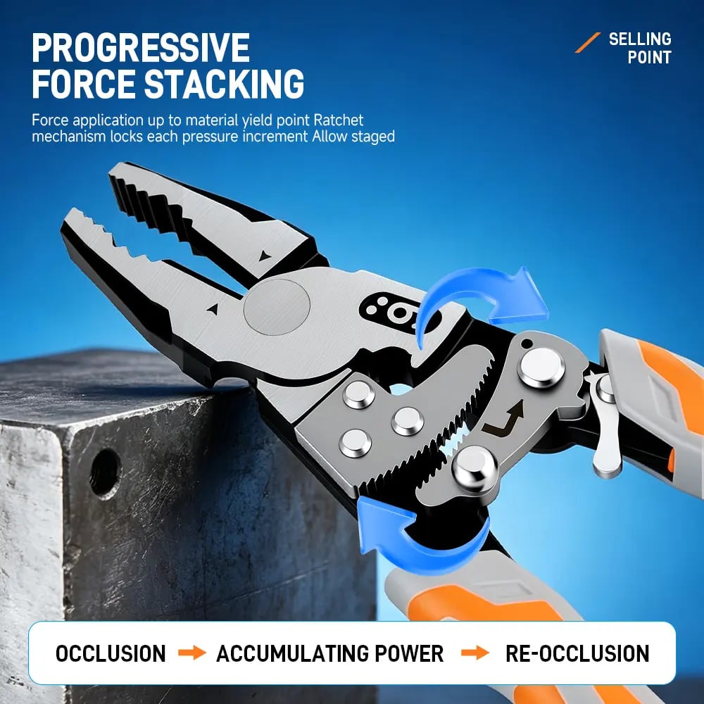 💯 9-Inch Industrial Ratchet Self-Locking Pliers
