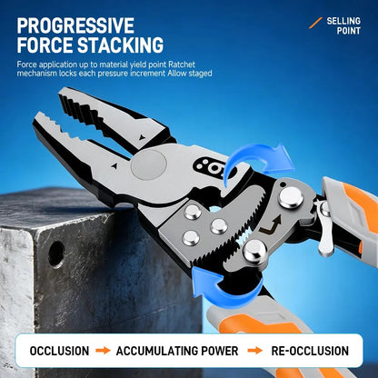 💯 9-Inch Industrial Ratchet Self-Locking Pliers