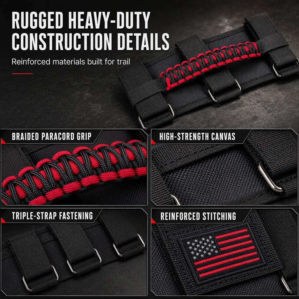Braided Paracord Roof Grab Handle 🚙 – Non-Slip Off-Road Passenger Grip