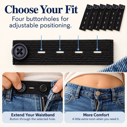 👖 5-Piece Waistband Extender Buttons – Adjustable Fit for Everyday Comfort