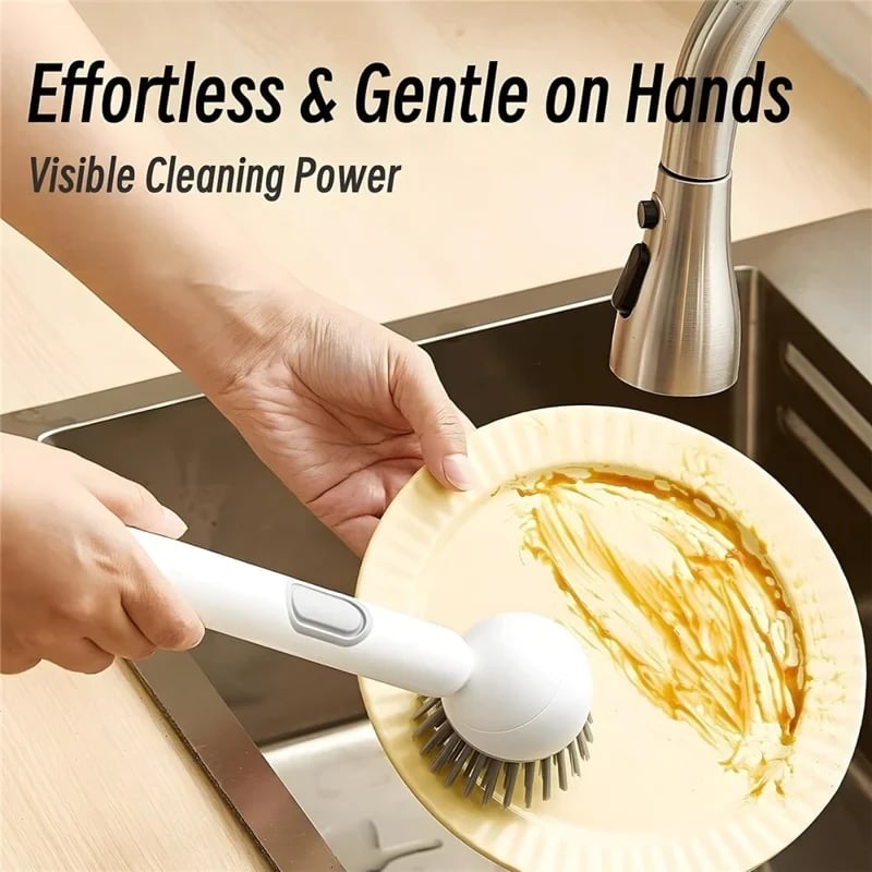 🧽✨ 6-Angle Soap Dispensing Brush – Scrub Smarter with Built-In Soap Control
