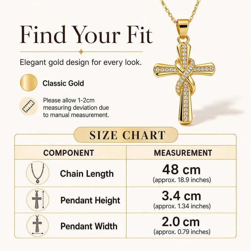 💫 LIMITED TIME 49% OFF! Women's Sparkling Twisted Knot Cross Pendant Necklace – Elegant Faith-Inspired Design with Brilliant Shine ✨