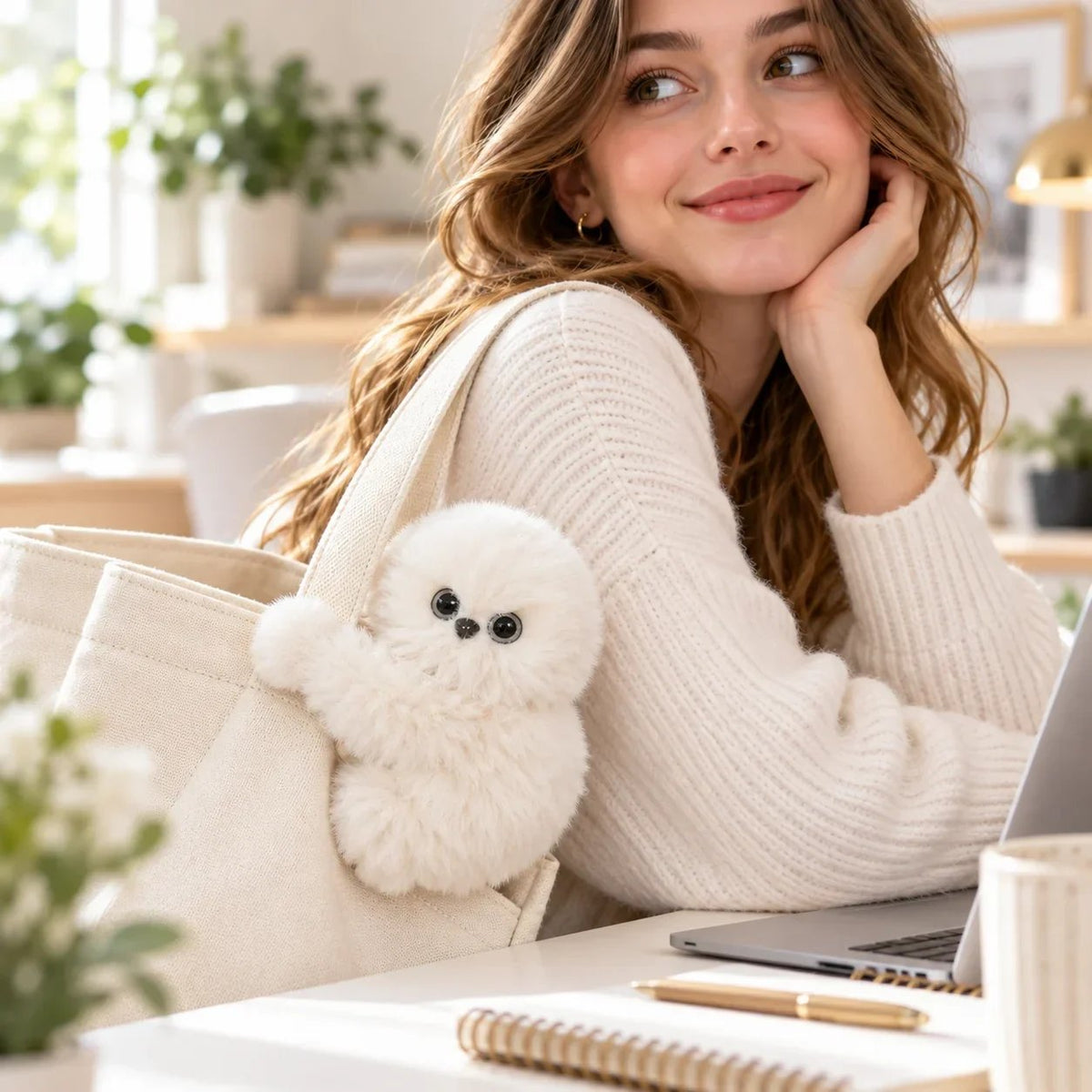 🧸Interaktiver, flauschiger Taschenanhänger – niedlicher Plüschbegleiter, der alle Blicke auf sich zieht