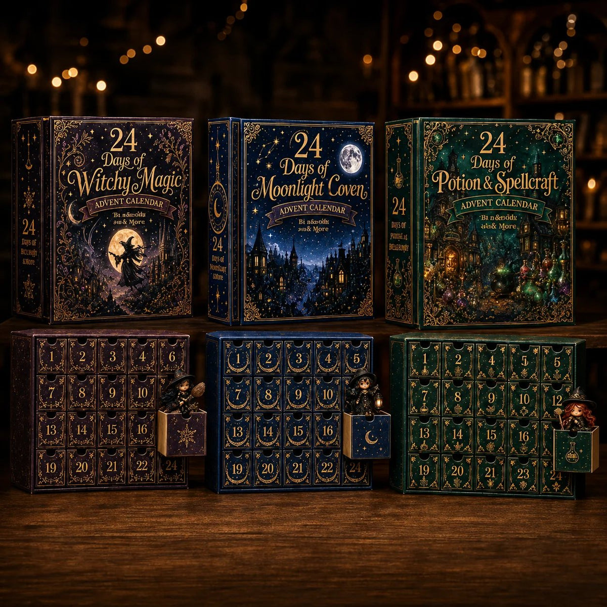 🧙‍♀️24 Days Of Witchy Surprises Advent Calendar | 24 Unique Collectible Witches with Magical Themes, Mini Figures & Fantasy Display Collection ✨