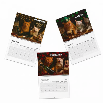 😼🍻 Drunk Cats 2027 Calendar – 12 Months of Feline Chaos & Bad Decisions