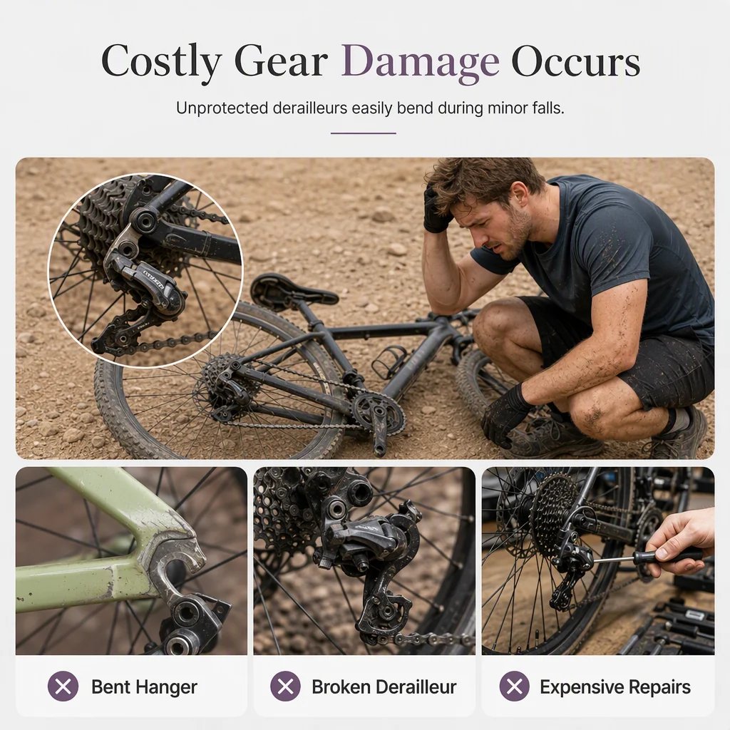 Mountain Bike Derailleur Guard 🚲 – Protective Rear Gear Bracket | Special Sale