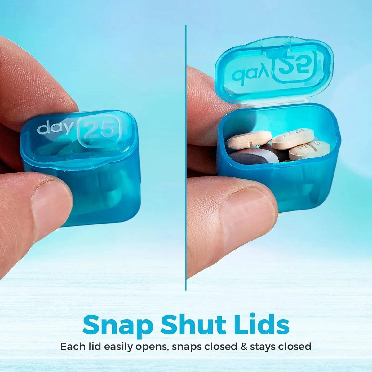 31-Day Pill Organizer 💊 – Easy-Open Removable Pods with Travel Case