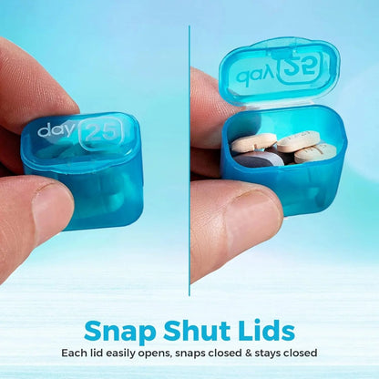 31-Day Pill Organizer 💊 – Easy-Open Removable Pods with Travel Case