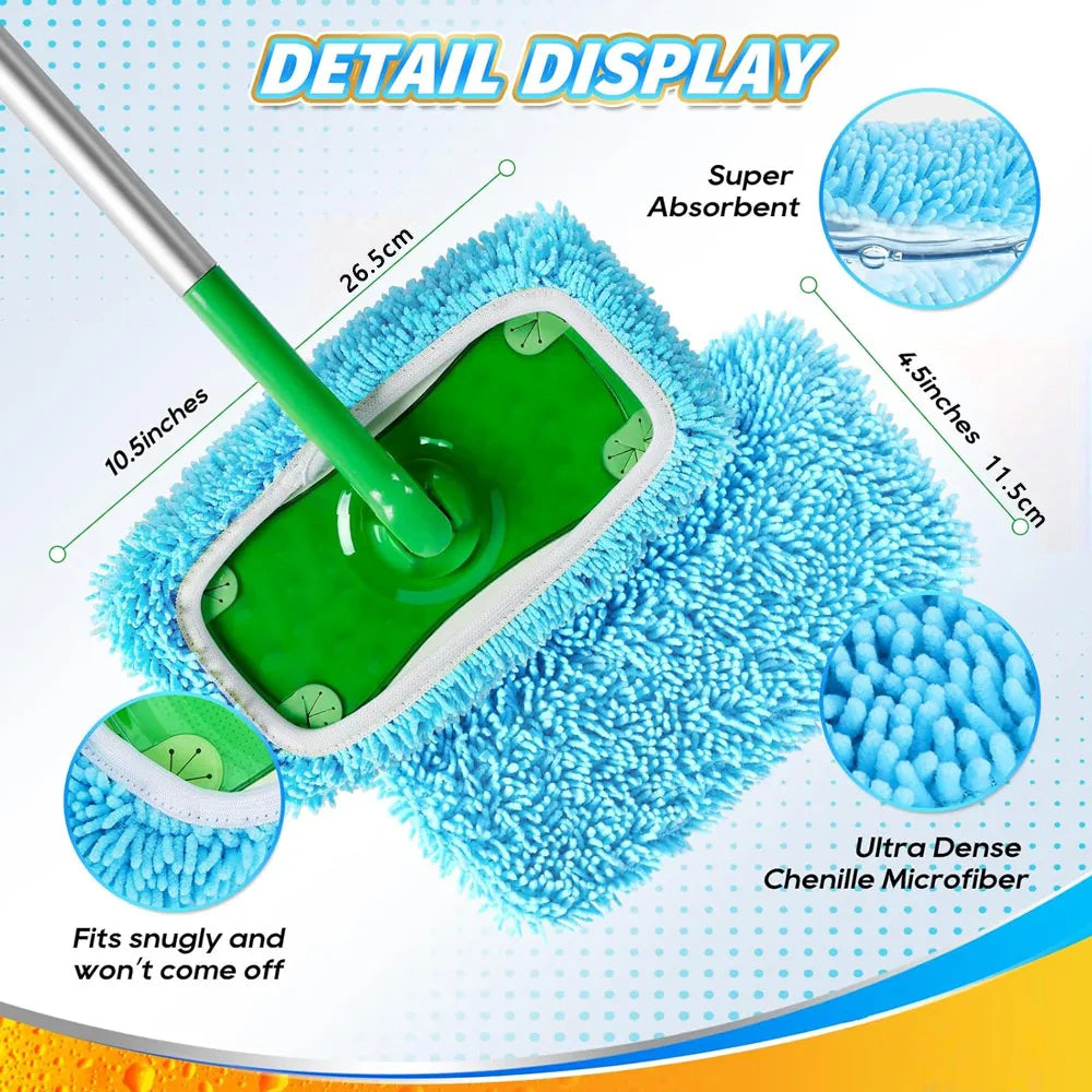 🧹 Reusable Mop Cleaning Pads – Washable Floor Care Accessories
